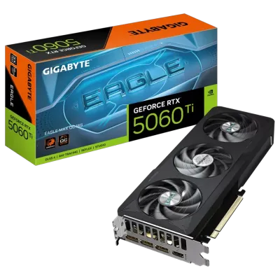 GIGABYTE GV-N506TEAGLEMAX OC-16GD, RTX5060TI, EAGLE MAX OC, 16Gb, GDDR7, 128BIT, 3 Fanlı, 1xHDMI, 3xDP, GAMING Ekran KARTI