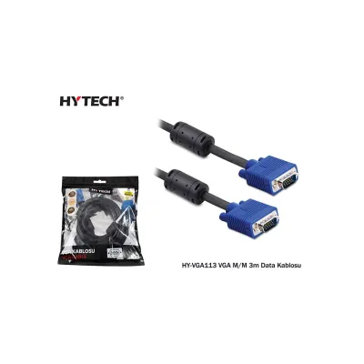HYTECH HY-VGA113, 15Pin, İki Ucu Erkek, 3mt, VGA Kablosu