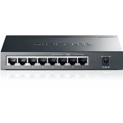 TP-LINK TL-SG1008P, 8 Port, GigaBit, 4 Port PoE, 55W, Yönetilemez, Metal Kasa, Masaüstü Switch