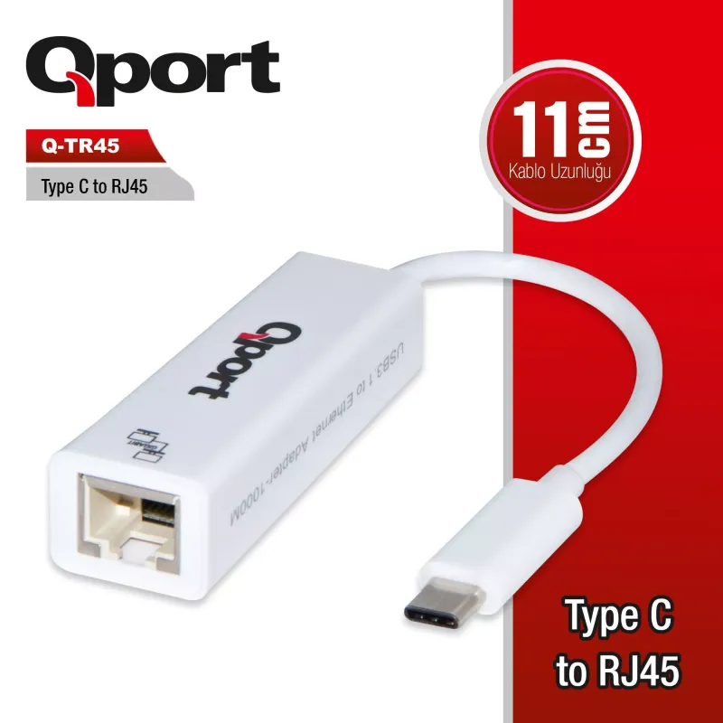 QPORT Q-TR45 Gigabit TypeC Harici Ethernet