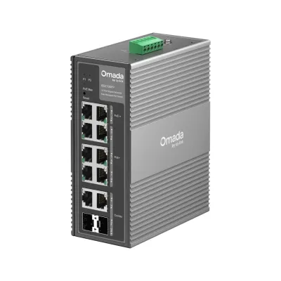 OMADA IES210GPP Industrial, 10 Port Gigabit, 6 Port Poe+, 2 Port Poe++, 2 Port Combo SFP, 240W, Yönetilebilir Endüstriyel Switch