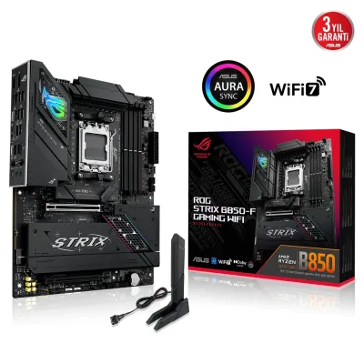 ASUS ROG STRIX B850-F GAMING WIFI7 NEO, 4xDDR5, 4x M2, HDMI, DP, 2xType-C, Wi-Fi 7, Bluetooth v5.4, AM5 Soket GAMING Anakart