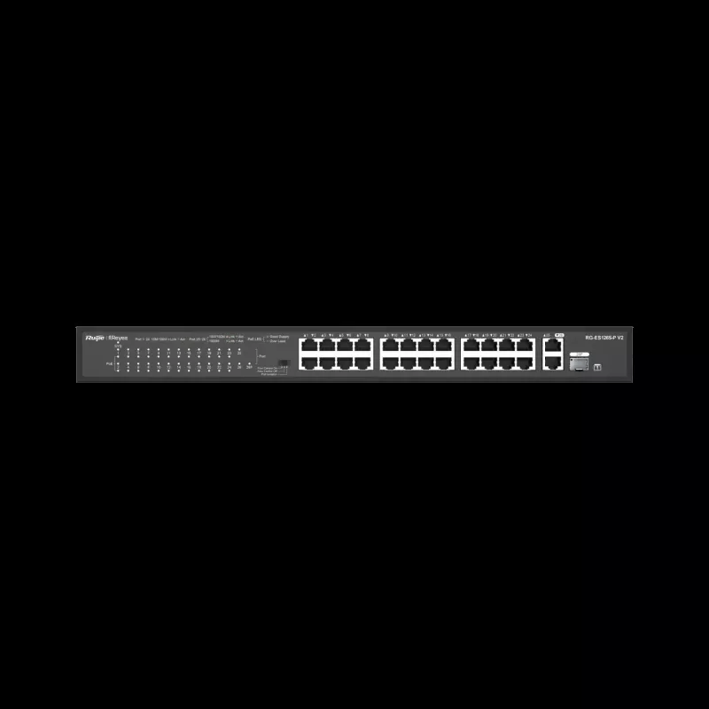 RUIJIE REYEE RG-ES126S-P 24 PORT 10/100 24 PORT POE+ 1X UPLINK + 1XSFP 370 WATT YONETILEMEZ RACK MOUNT SWITCH