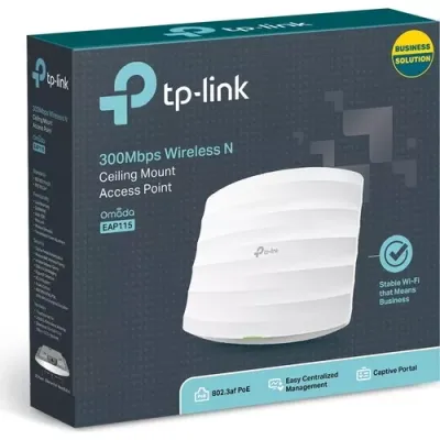TP-LINK EAP115 300MBPS 3DBI 2.4GHz TAVAN TİPİ ACCESS POINT