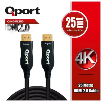 QPORT 25metre Q-HDMI253 HDMI Kablo 2.0 4K Altın Uç