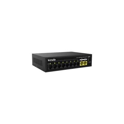 TENDA 8port PoE 80w 2-Uplink 10/100 Yönetilemez Switch S110PC
