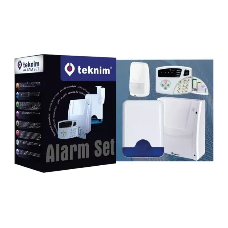 TEKNİM VAP-404PT Kablolu 4+4 Bölgeli Alarm Seti (Aküsüz)