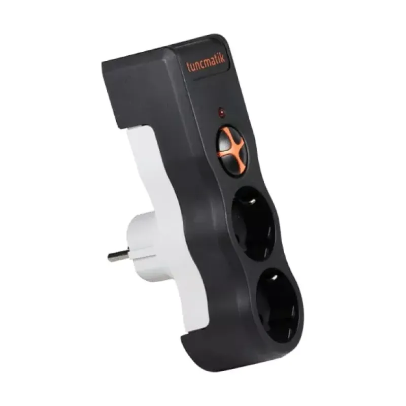 TUNÇMATİK POWERSURGE TSK19022 1050 JOULES 2'Lİ SİYAH AKIM KORUMALI PRİZ