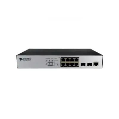 BDCOM S2500-8P2S 8 PORT 10/100/1000 8 PORT POE 2 X SFP 140W LAYER 3 YÖNETİLEBİLİR RACK MOUNT SWITCH