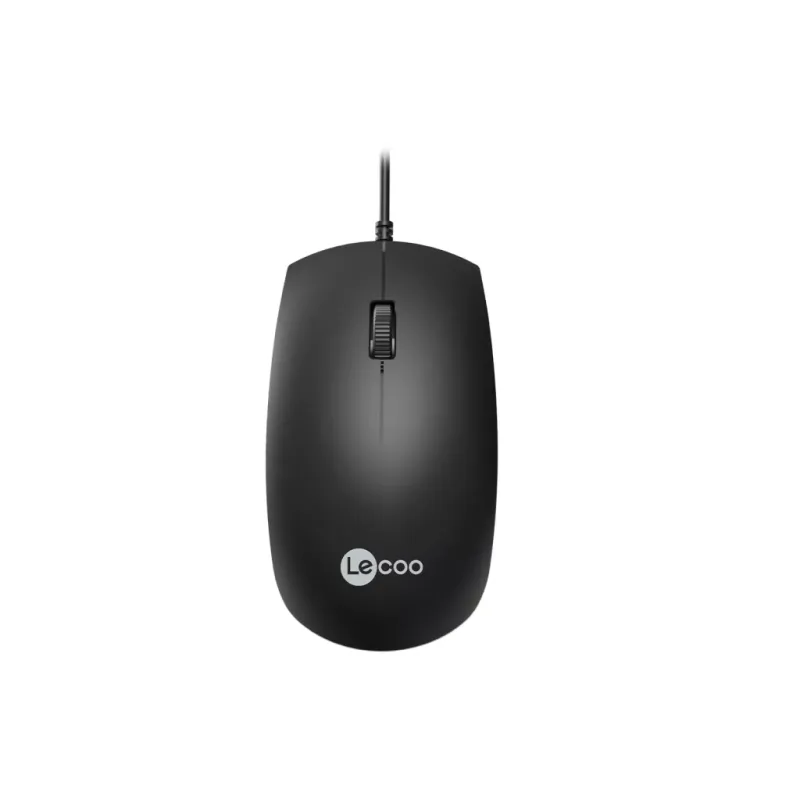 LECOO MS100, USB Kablolu, 3 Tuşlu, Mouse, 1.000 DPI, Siyah