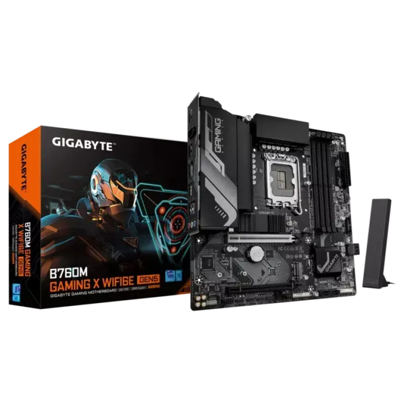 GIGABYTE B760M GAMING X AX WIFI-6E DDR5 HDMI DP PCIE 4.0 1700p ATX
