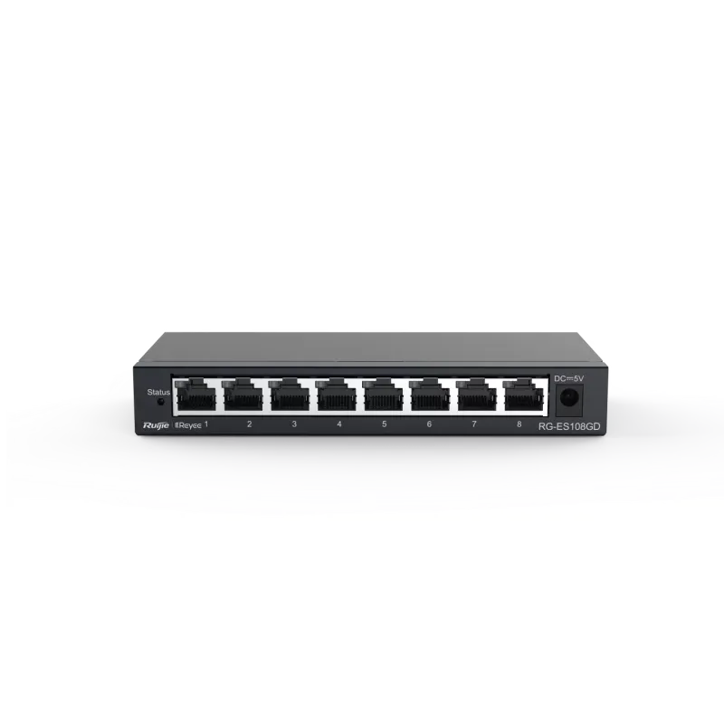RUIJIE 8port Gigabit Yönetilemez Switch Masaüstü Çelik Kasa REYEE RG-ES108GD