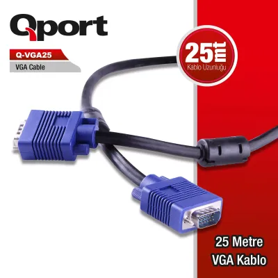 QPORT 25metre Q-VGA25 VGA Görüntü Kablosu
