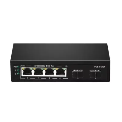 ODS 4port PoE 60w 2-SFP Gigabit Yönetilemez Switch 08ODS-4P2S
