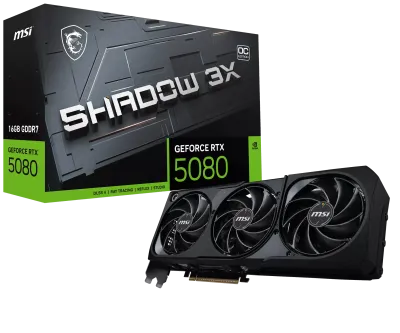 MSI RTX5080 16GB SHADOW 3X OC 16G GDDR7 256bit HDMI DP PCIe 5.0