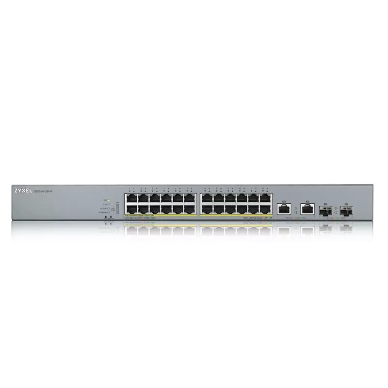 ZyXEL 24port PoE 375w 2-SFP Gigabit Yönetilebilir Switch GS1350-26HP