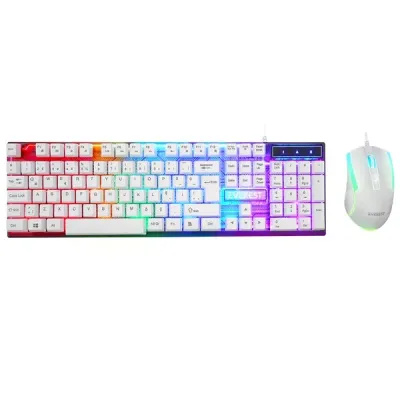 EVEREST KM-198 Kablolu USB Q Trk Beyaz Gaming Klavye - Mouse Set