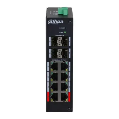 DAHUA 8port PoE 120w 4-SFP 10/100 Yönetilebilir Endüstriyel Switch HS4412-8ET-120
