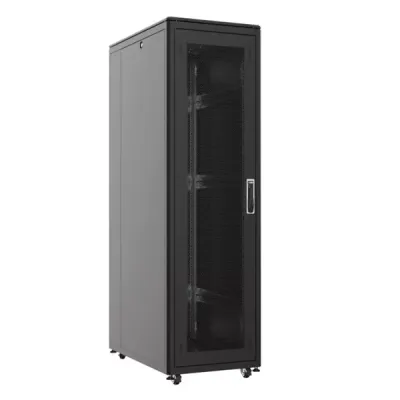 AGER 22u + 2li Fan 600x1000mm Dikili Tip Siyah Kabinet Vega AG-VB22U6010S1 Cam Kapak