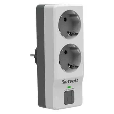 DOTVOLT 2-li Surge Hunter 350 Joules Akım Koruma Prizi Gri