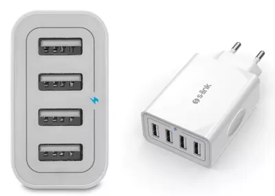 S-LINK Swapp SW-C8 4*USB 5V 5.6A Ev Şarj Adaptör
