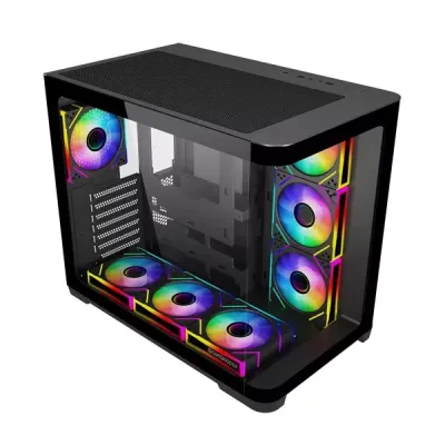 GAMEBOOSTER 750W 80+ BRONZE GB-G2852B-750W Gaming Mid-Tower PC Kasası Siyah 7-Fanlı