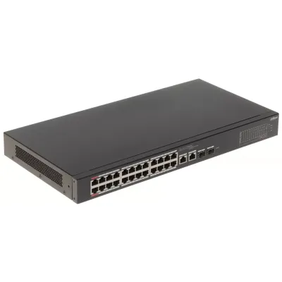 DAHUA CS4226-24ET-375, 24Port, Megabit, PoE 375W, 2 Port Gigabit Lan, 2 Port SFP Gigabit Combo, Cloud Yönetilebilir, Switch