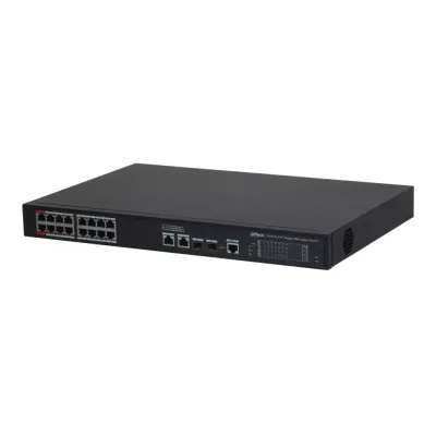 DAHUA S4220-16GT-240, 16 Port, Gigabit, PoE 240W, 2 Port Gigabit Uplink, 2 Port SFP Gigabit Combo, Longe Range 250Mt, Cloud Yönetilebilir, Switch