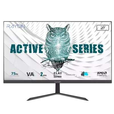 RAYDIN BREEZE, 27", 2ms, 75Hz, Full HD, D-Sub, HDMI, Frameless, VA LED Monitör (Siyah)