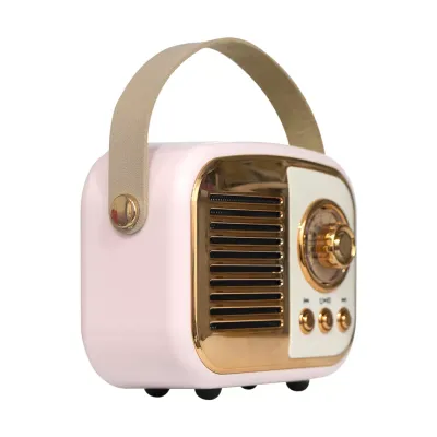 MIKADO MD-24BT, Echoes, Pembe, 3W, Taşınabilir, USB/TF Kart/Bluetooth, 800mAh, Klasik Retro Müzik Kutusu