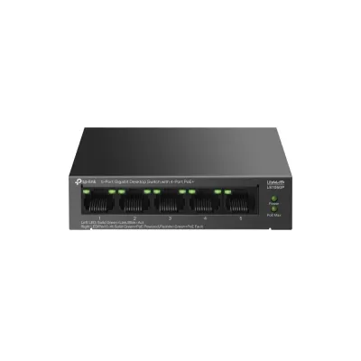 TP-LINK 5port-4port PoE 65w Gigabit Yönetilemez Switch LS105GP