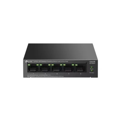 TP-LINK 5port 41w 4port PoE 10/100 Yönetilemez Switch LS105LP