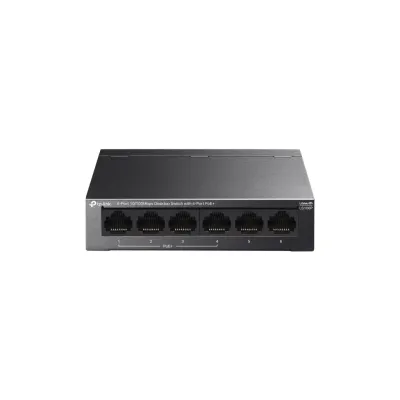 OMADA DS106P, 6 Port Megabit,  4 Port Megabit PoE+, 67W, Yönetilemez, Masaüstü Metal Kasa Sessiz Switch
