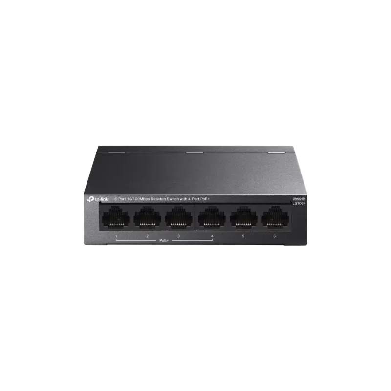 OMADA DS106P, 6 Port Megabit,  4 Port Megabit PoE+, 67W, Yönetilemez, Masaüstü Metal Kasa Sessiz Switch