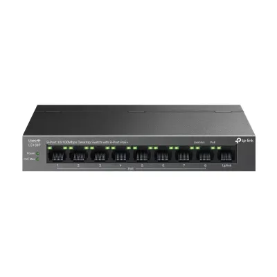 TP-LINK 8port PoE 63w 10/100 Yönetilemez Switch LS109P