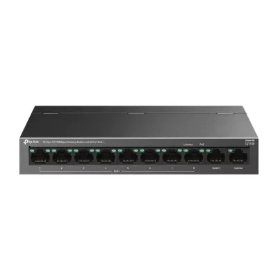 TP-LINK LS110P, Green Tech, 10 Port, MegaBit, 8 Port PoE+ 96W, Metal Kasa, Yönetilemez, Masaüstü Switch