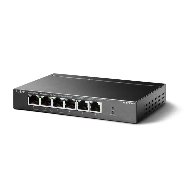TP-LINK TL-SF1006P 6 PORT 10/100 4 PORT POE 2 X UPLINK YONETILEMEZ DESKTOP SWITCH