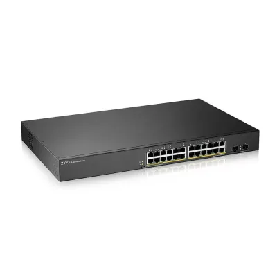 ZyXEL GS1900-24HP V2, 24 Port, GigaBit, PoE 170W, 2 Port GigaBit SFP, Yönetilebilir, Rackmount Switch