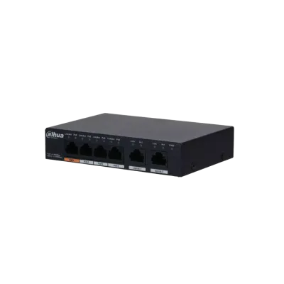 DAHUA 6port 60w 4port PoE 2-Uplink Gigabit Yönetilemez Switch PFS3006-4GT-60-V2