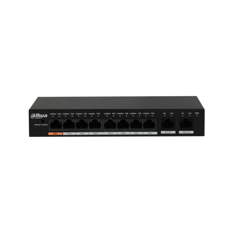 DAHUA PFS3010-8ET-96-V2 8 PORT 10/100 2GE UPLINK 96W YONETILEMEZ POE SWITCH