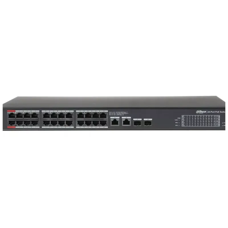 DAHUA 24port PoE 360w 2-SFP Gigabit Yönetilemez Switch PFS3228-24GT-360-V2