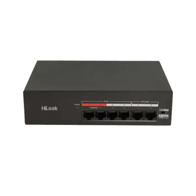 HILOOK NS-0106MP-35(B), 4 Port, Megabit, PoE 35W, 2 Port Megabit Uplink, Yönetilemez, Masaüstü Switch