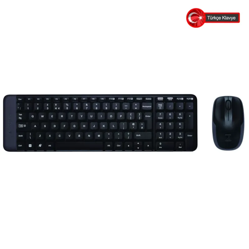LOGITECH MK220 Kablosuz Q Trk Siyah Klavye - Mouse Set (920-003163)