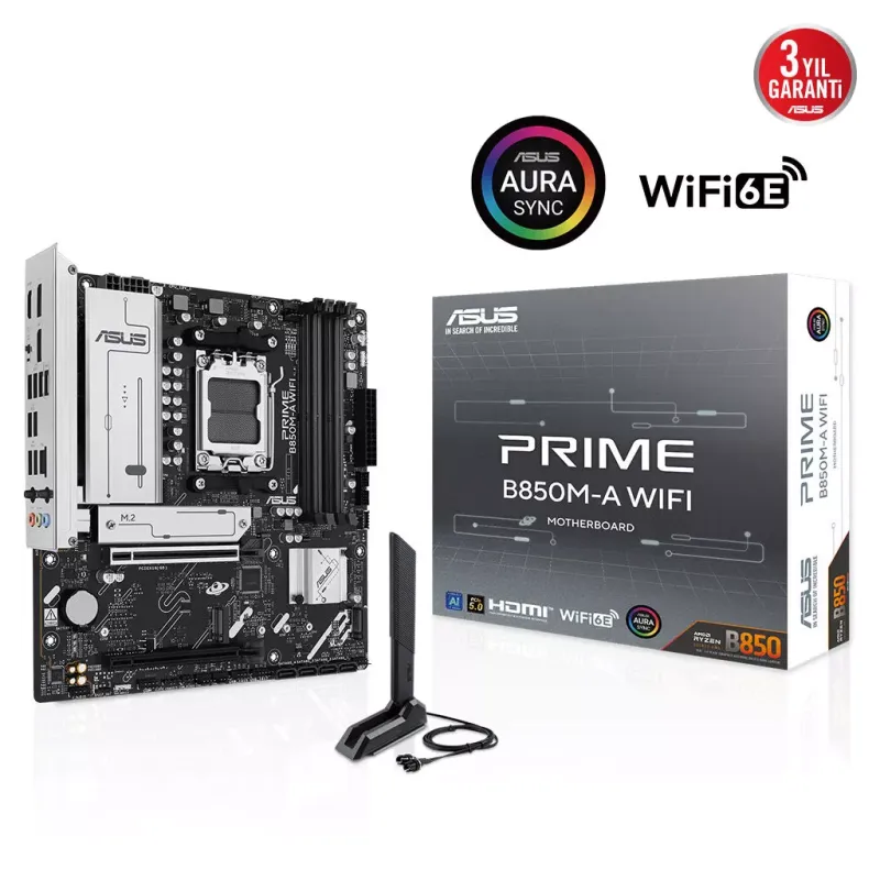ASUS PRIME B850M-A WIFI6E DDR5 HDMI DP PCIE 5.0 AM5 mATX