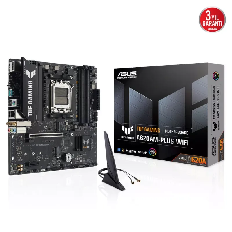 ASUS TUF GAMING A620AM-PLUS WIFI DDR5 HDMI DP PCIe 16X v4.0 AM5 mATX