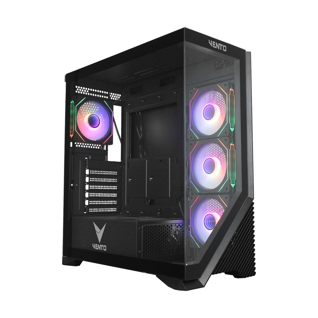 VENTO VG4202FLA ATX Tower, 850W 80+ Siyah,  Temperli Cam, RGB, Mesh, ATX GAMING KASA