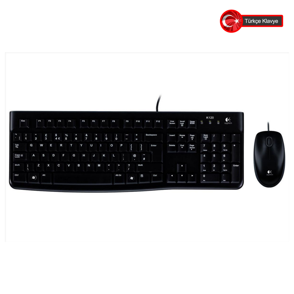 LOGITECH MK120 Kablolu USB Q Trk Siyah Klavye - Mouse Set (920-002560)