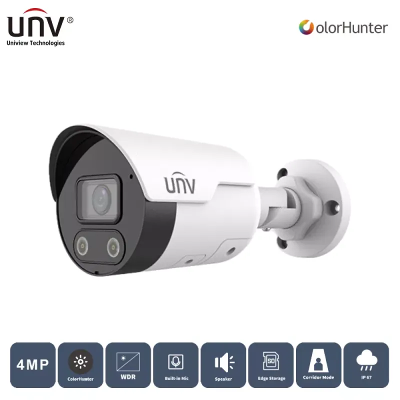 UNV 4MP BULLET 2,8mm IPC2124LE-ADF28-KMC-WL 50metre H265+ IP IR Kamera Colorhunter