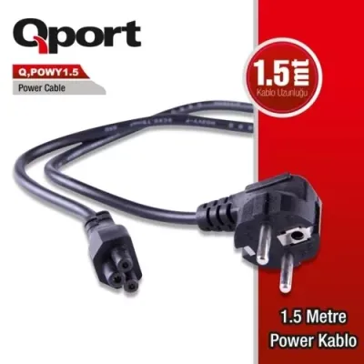 QPORT 1.5metre Q-POWY1.5 0.75mm Notebook Power Kablosu