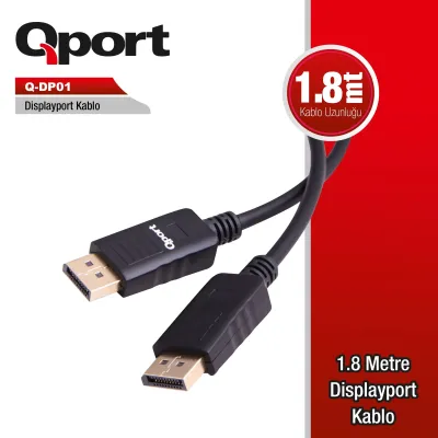 QPORT 1.8metre Q-DP01 DP Kablo